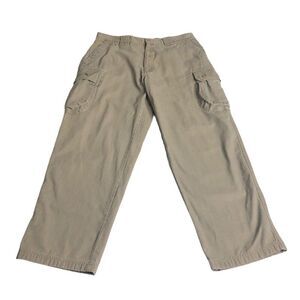 Vintage LL Bean Military Issue Pants Men 34x30 Brown Cargo Cotton Outdoor Hiking